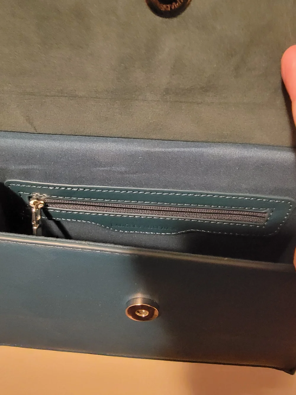 Badgley Mischka Navy Leather Crossbody Bag